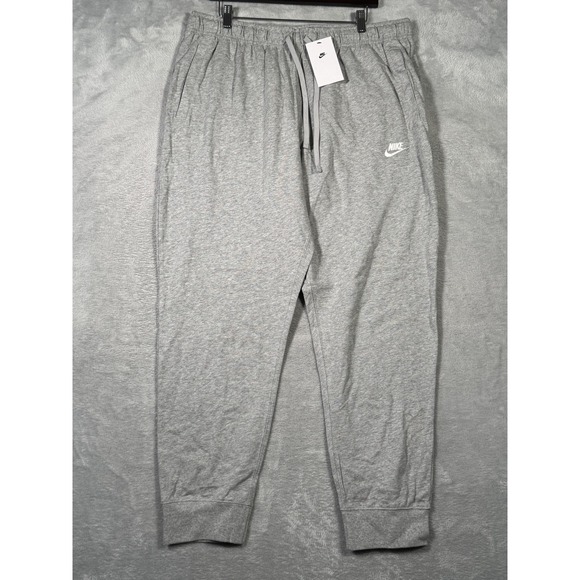 Nike Pants Mens 2XL Gray Club Jersey Joggers Standard Fit Tapered BV2762-063 - Picture 1 of 11